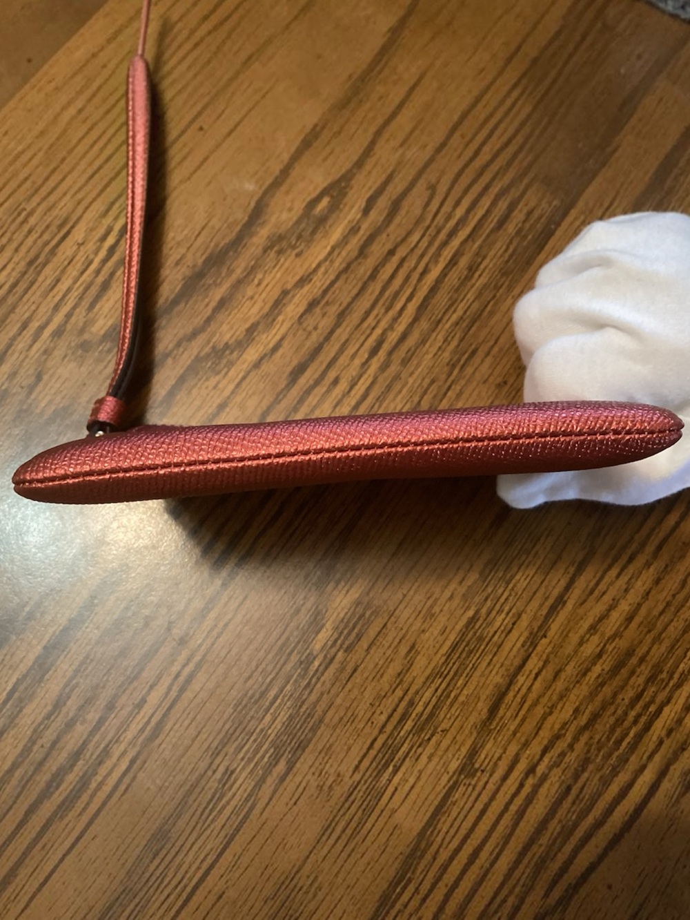 Coach Cornet Zip Wristlet in Metallic Red With Dust Bag NWOT - Picture 6 of 6